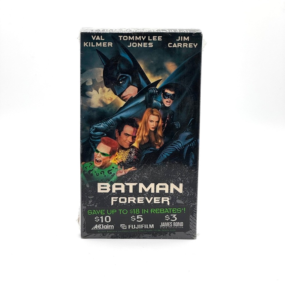 BATMAN FOREVER VHS 1995 First‎ Print Factory Sealed WHV Watermarks Hype Sticker